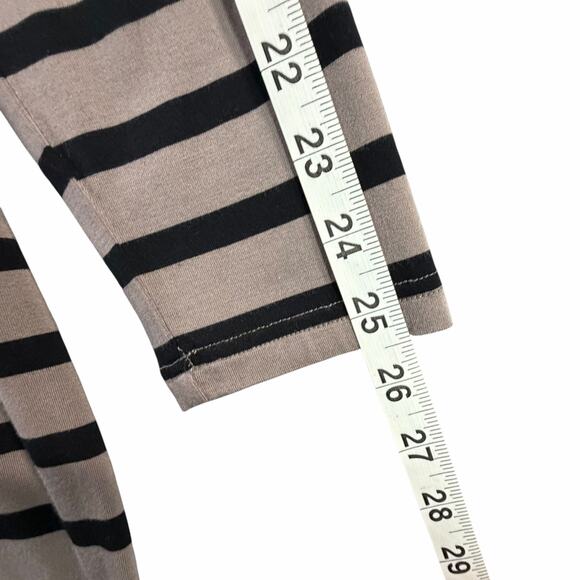 Yala T-Shirt Dress Womens M Beige Black Striped Bamboo Viscose Soft Comfort - Picture 10 of 14